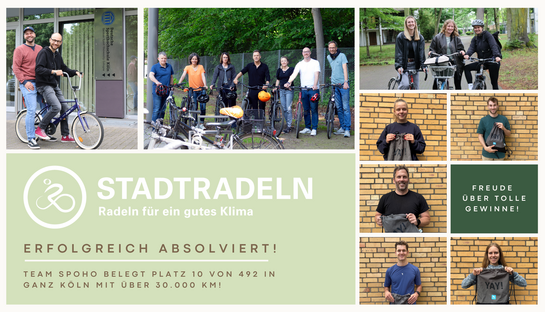 Studierende und Mitarbeiter*innen mit ihren Fahrrädern
