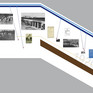 Entwurf der Wandgestaltung im Treppenhaus (Hauptgebäude).