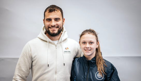 Charleen Pach und Trainer Patrick Magnani 
