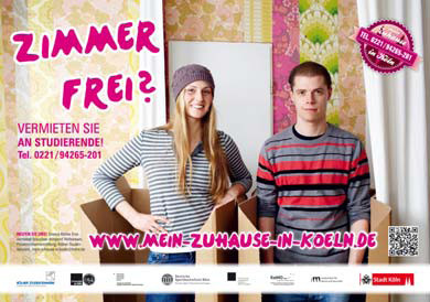 Plakat des Kölner Studentenwerks zur Wohnungsinitiative