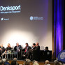 v.l.: Wolf-Dieter Poschmann, Hildegard Lattek, Sabine Lattek, Franz Müntefering, Prof. Dr. Frank Jessen, Dr. Tim Fleiner, Prof. Dr. Dr. Stefan Schneider 