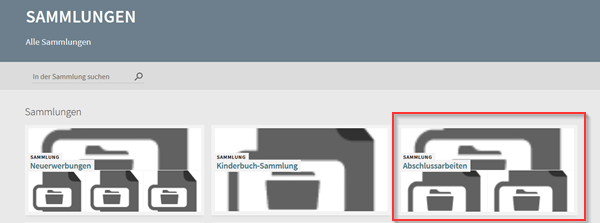 Bildausschnitt Sammlung Abschlussarbeiten
