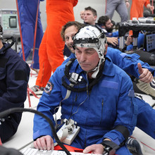 Porband auf einem Parabelflug