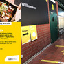 Plakat zur Wiedereröffnung und Bild des Bistros