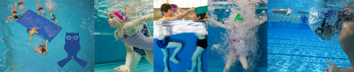 Unter Wasser schwimmende Kinder