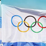 Flagge mit den olympischen Ringen