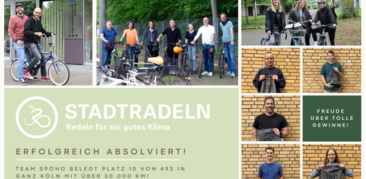 Studierende und Mitarbeiter*innen mit ihren Fahrrädern