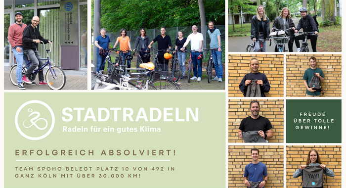 Studierende und Mitarbeiter*innen mit ihren Fahrrädern