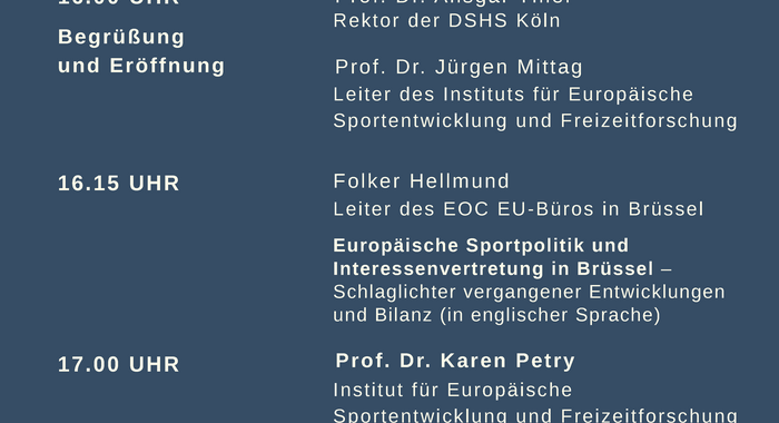 Programm Veranstaltung Antrittsvorlesung