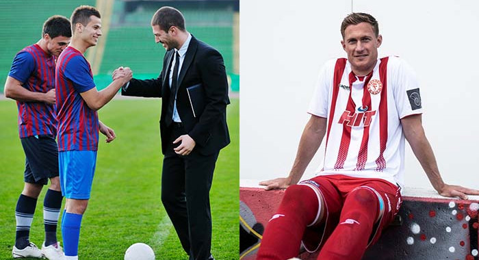 Fußballspieler Jannik Löhden nimmt am Zertifikatsstudiengang Sportdirektor*in im Nachwuchsleistungs- und Amateurfußball teil. Foto links:©dotshock/Shutterstock.com; Foto rechts:©Fabian Stürtz Fußballspieler Jannik Löhden nimmt am Zertifikatsstudiengang Sportdirektor*in im Nachwuchsleistungs- und Amateurfußball teil. Foto links:©dotshock/Shutterstock.com; Foto rechts:©Fabian Stürtz