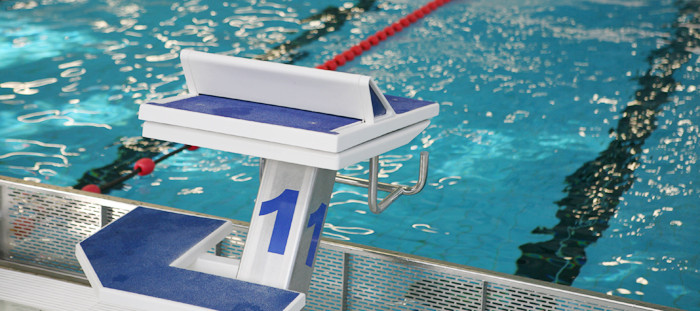 Startblock im Schwimmbad