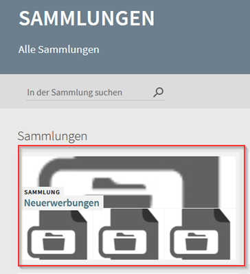 Bildausschnitt Neuerwerbungen
