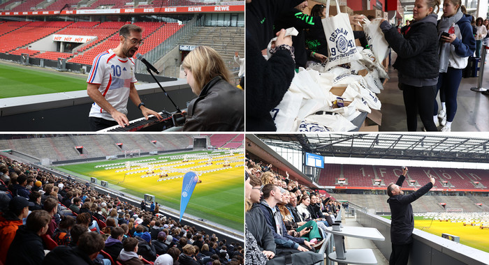Personen im Stadion, Moderator