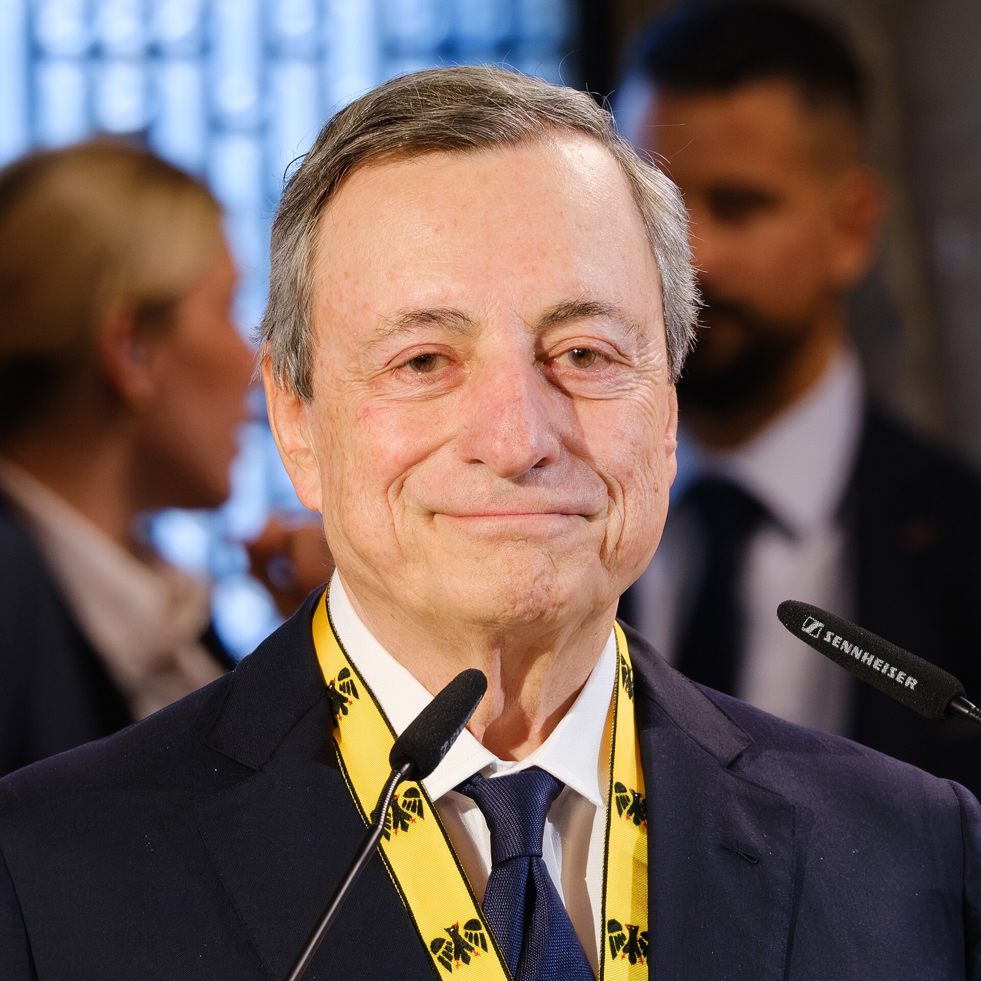 Mario Draghi bei der Karlspreis-Verleihung 2026