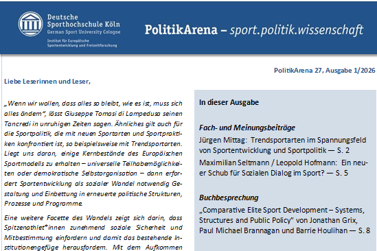 Titelseite der PolitikArena
