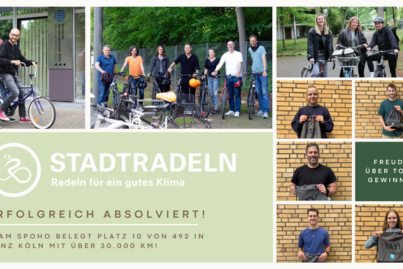 Collage Stadtradeln 2025 Teilnehmer*innen und Gewinner*innen mit Preisen 
