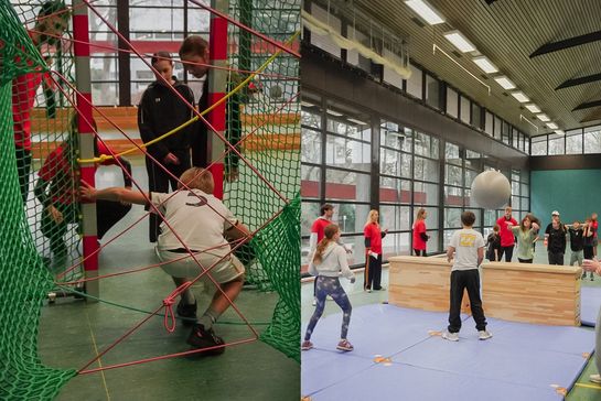 Spielende Kinder beim Sportfest des Instituts für Sportdidaktik und Schulsport