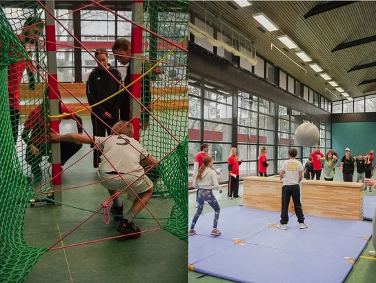 Spielende Kinder beim Sportfest des Instituts für Sportdidaktik und Schulsport
