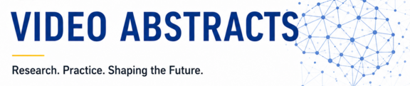 Ein Schriftzug der besagt: " Video abstracts. Research. Practice. Shaping the future." Nebendran ist ein mit Punkten verbundenes Netzt abgebildet, welches die Form eines Gehirns hat.
