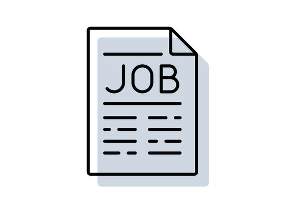"Job"-Icon Zeitungsblatt mit Titel "JOB" in großen Letter
