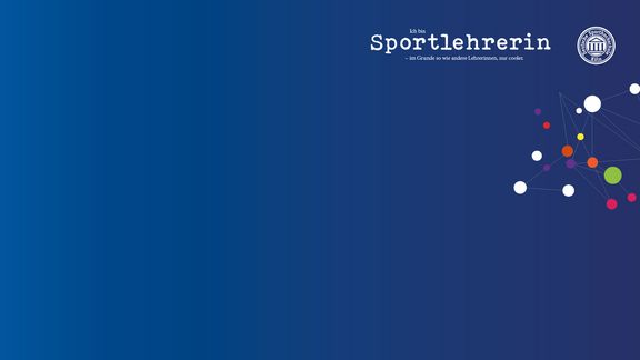 dunkelblauer desktophintergrund mit weißem Siegel in der rechten oberen Ecke
