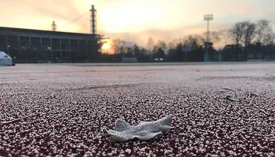 Winterliche Impression im Leichtathletikstadion

