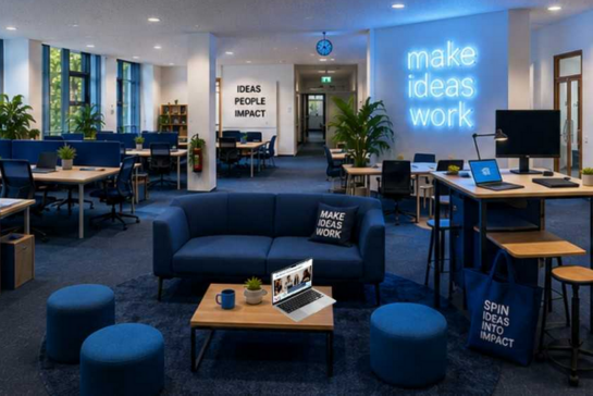 Erste Visualisierung des geplanten „Space for Innovation, Entrepreneurship & Co-Working“. CC-BY.
