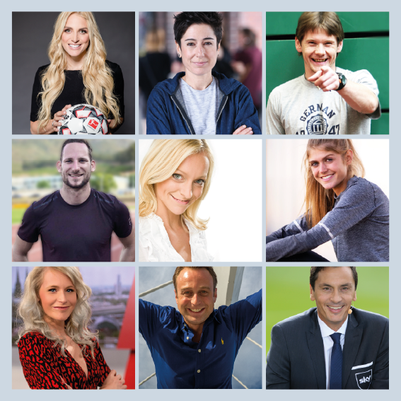 9 Portraitbilder, 5 Frauen und 4 Männer - von diversen bekannten Alumni
