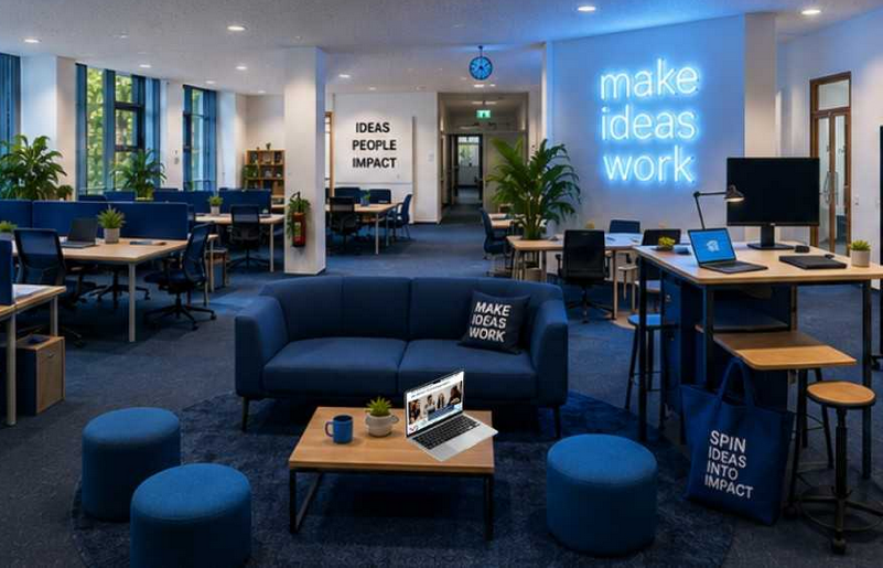 Erste Visualisierung des geplanten „Space for Innovation, Entrepreneurship & Co-Working“. CC-BY.
